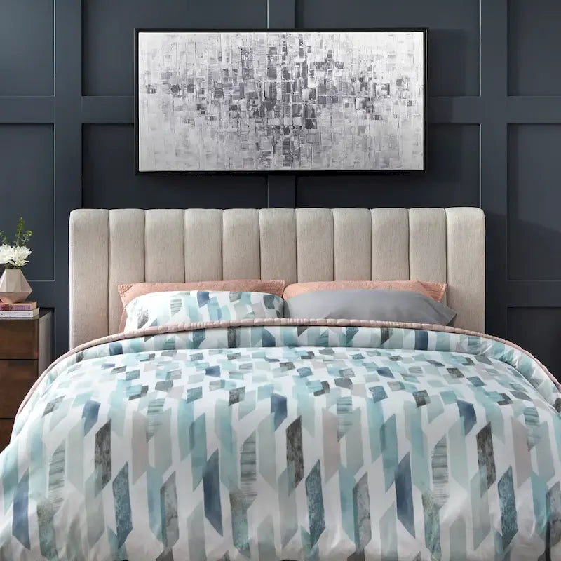 Lifestorey Teagan Queen Channel Upholstered Headboard