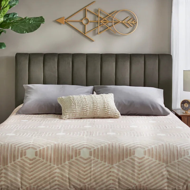 Lifestorey Teagan Queen Channel Upholstered Headboard