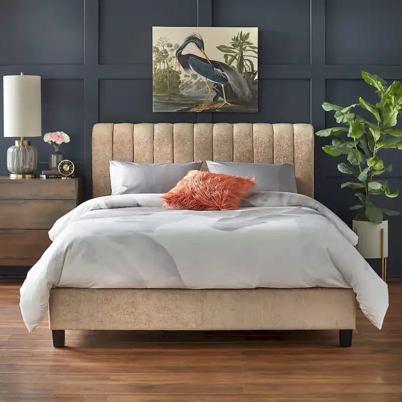 Lifestorey Teagan Queen Channel Upholstered Headboard