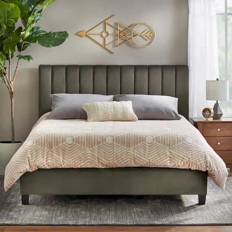 Lifestorey Teagan Queen Channel Upholstered Headboard