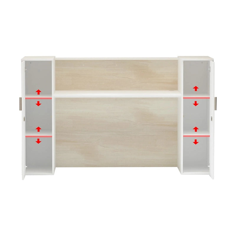 Timechee Reception Desk Counter with Adjustable Shelf Storage