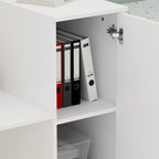 Timechee Reception Desk Counter with Adjustable Shelf Storage