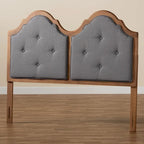 Falk Vintage Classic Fabric and Wood Arched Headboard in Grey