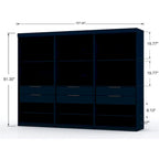 Mulberry 2.0 Modern 3 Sectional 6 Drawer Wardrobe Closet Set of 3