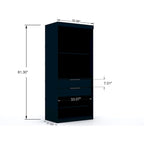 Mulberry 2.0 Modern 3 Sectional 6 Drawer Wardrobe Closet Set of 3