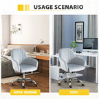 Modern Velvet Office Leisure Chair with Adjustable Height and Casters