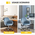 Modern Velvet Office Leisure Chair with Adjustable Height and Casters