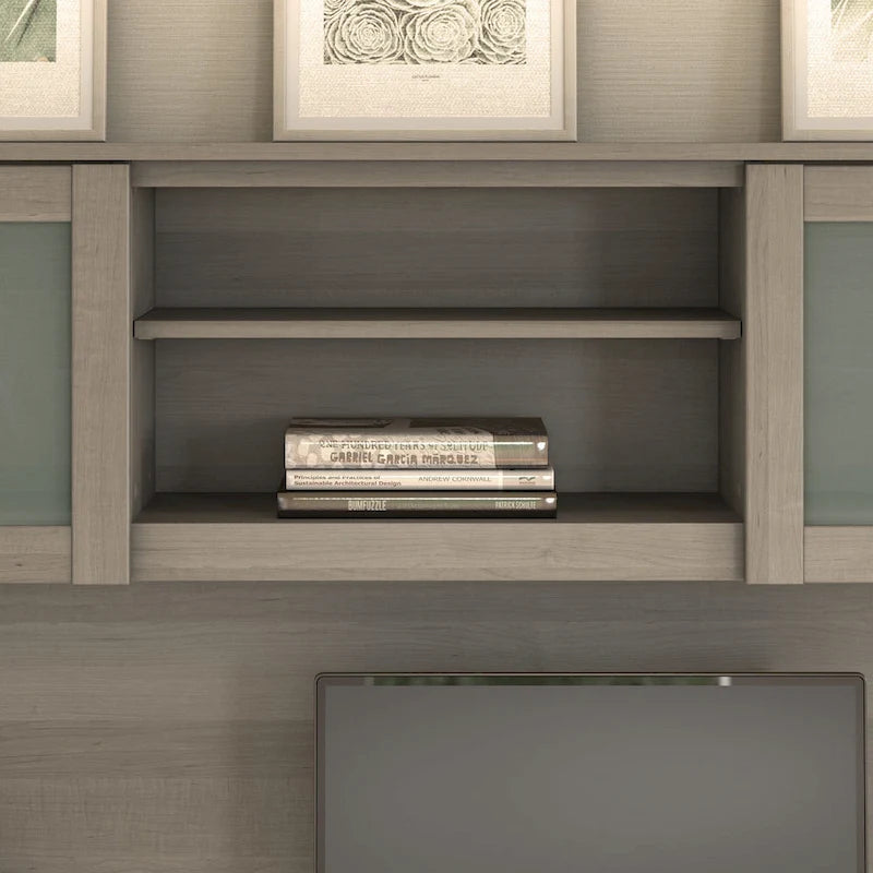 Bush Furniture Somerset 60W L Shaped Desk with Storage Hutch