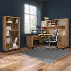 Bush Furniture Somerset 60W L Shaped Desk with Storage Hutch