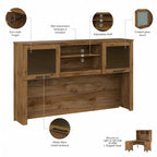 Bush Furniture Somerset 60W L Shaped Desk with Storage Hutch