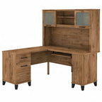 Bush Furniture Somerset 60W L Shaped Desk with Storage Hutch