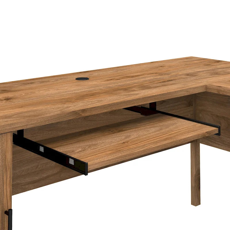 Bush Furniture Somerset 60W L Shaped Desk with Storage Hutch