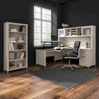 Bush Furniture Somerset 60W L Shaped Desk with Storage Hutch