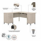 Bush Furniture Somerset 60W L Shaped Desk with Storage Hutch