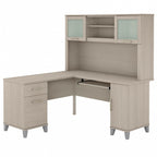 Bush Furniture Somerset 60W L Shaped Desk with Storage Hutch