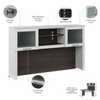 Bush Furniture Somerset 60W L Shaped Desk with Storage Hutch