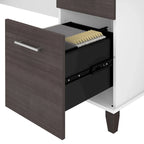Bush Furniture Somerset 60W L Shaped Desk with Storage Hutch