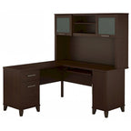 Bush Furniture Somerset 60W L Shaped Desk with Storage Hutch