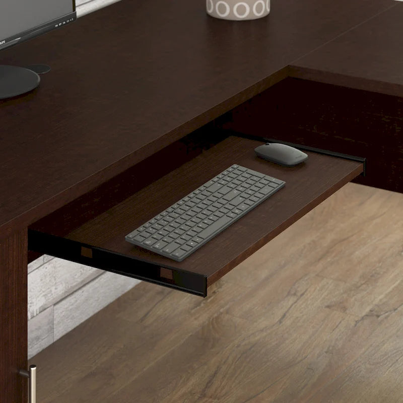 Bush Furniture Somerset 60W L Shaped Desk with Storage Hutch