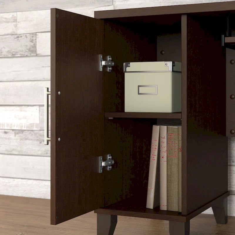 Bush Furniture Somerset 60W L Shaped Desk with Storage Hutch