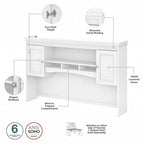 Fairview 60W L Shaped Desk with Hutch and Bookcase by Bush Furniture