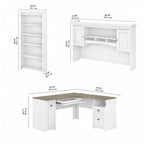 Fairview 60W L Shaped Desk with Hutch and Bookcase by Bush Furniture