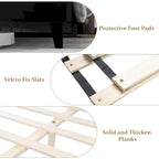 Upholstered Platform Bed Frame with Wingback Headboard