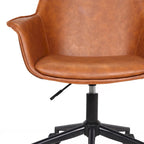 Porthos Home Jamar PU Leather Office Chair with Metal Roller Base