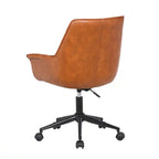 Porthos Home Jamar PU Leather Office Chair with Metal Roller Base