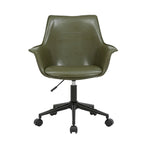 Porthos Home Jamar PU Leather Office Chair with Metal Roller Base