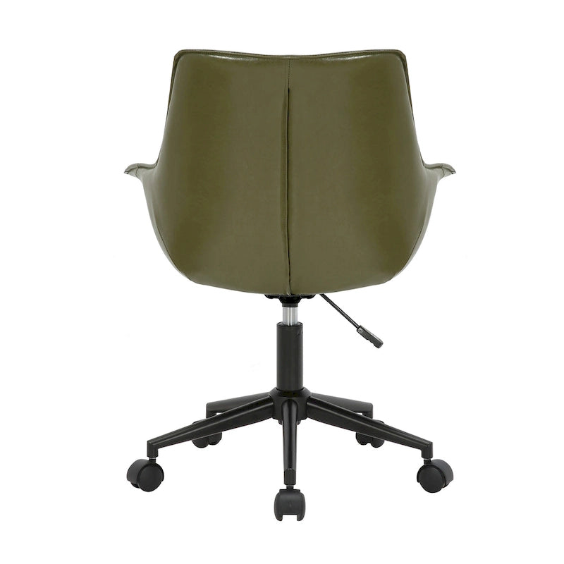 Porthos Home Jamar PU Leather Office Chair with Metal Roller Base