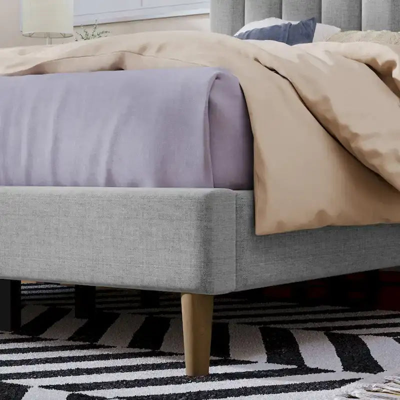 Full Upholstered Platform Bed Frame
