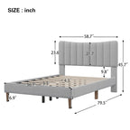 Full Upholstered Platform Bed Frame