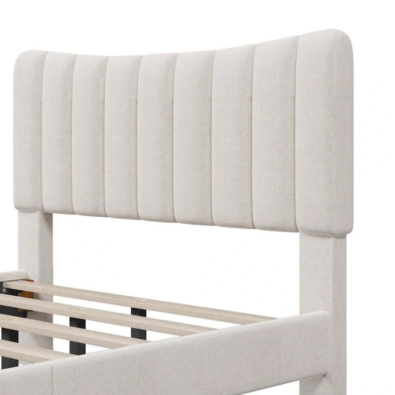 Full Upholstered Platform Bed Frame