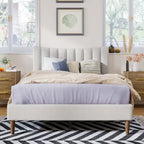 Full Upholstered Platform Bed Frame