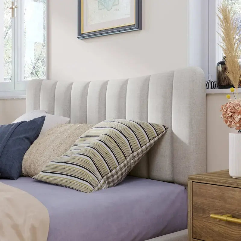 Full Upholstered Platform Bed Frame