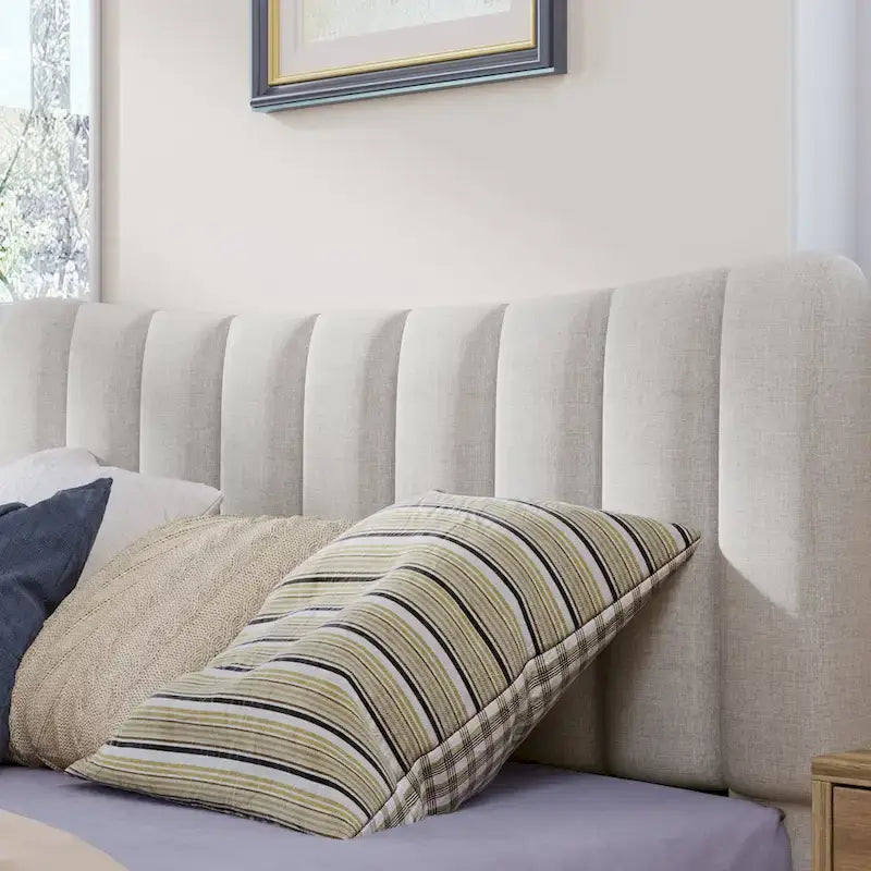 Full Upholstered Platform Bed Frame