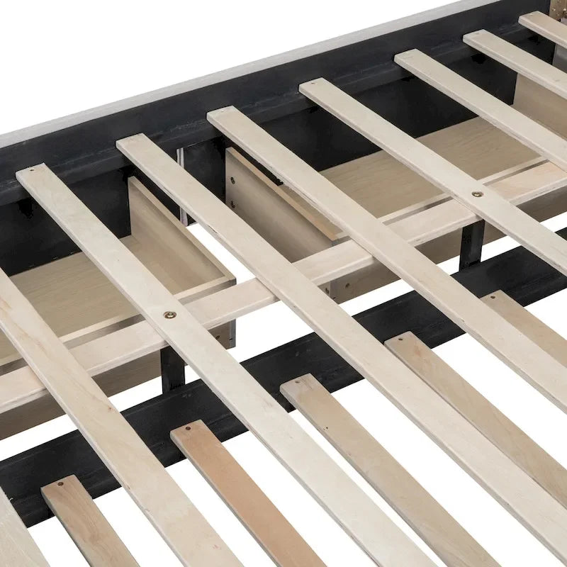 Upholstered Platform Bed with 2 Drawers and 1 Twin XL Trundle