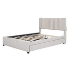 Upholstered Platform Bed with 2 Drawers and 1 Twin XL Trundle