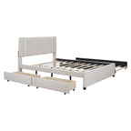 Upholstered Platform Bed with 2 Drawers and 1 Twin XL Trundle