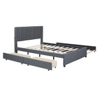 Upholstered Platform Bed with 2 Drawers and 1 Twin XL Trundle