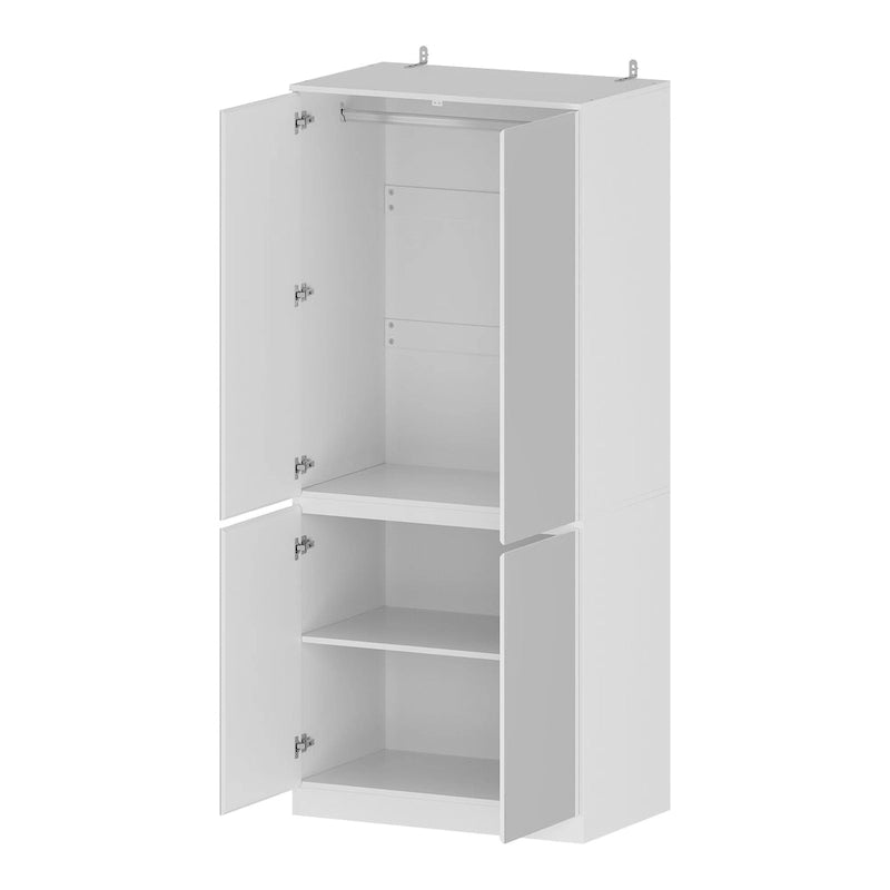 Modular Mirror Wardrobe White Bedroom Cabinet Storage Cabinet Armoire