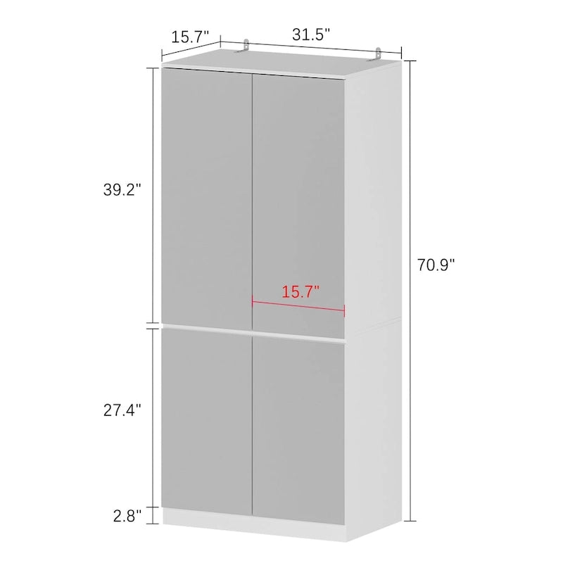 Modular Mirror Wardrobe White Bedroom Cabinet Storage Cabinet Armoire