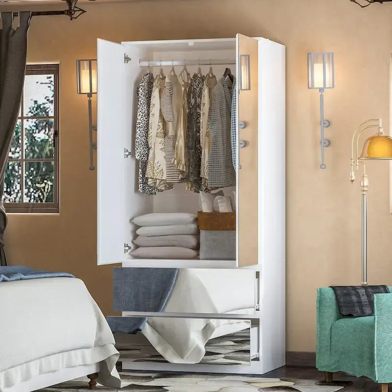 Modular Mirror Wardrobe White Bedroom Cabinet Storage Cabinet Armoire