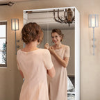 Modular Mirror Wardrobe White Bedroom Cabinet Storage Cabinet Armoire