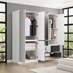 Modular Mirror Wardrobe White Bedroom Cabinet Storage Cabinet Armoire