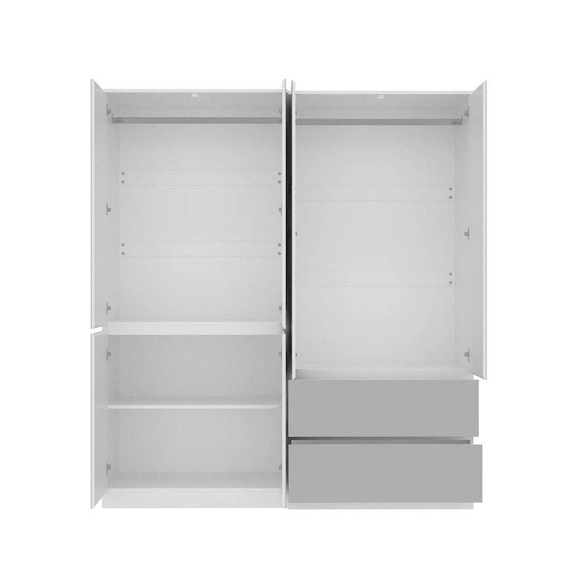 Modular Mirror Wardrobe White Bedroom Cabinet Storage Cabinet Armoire