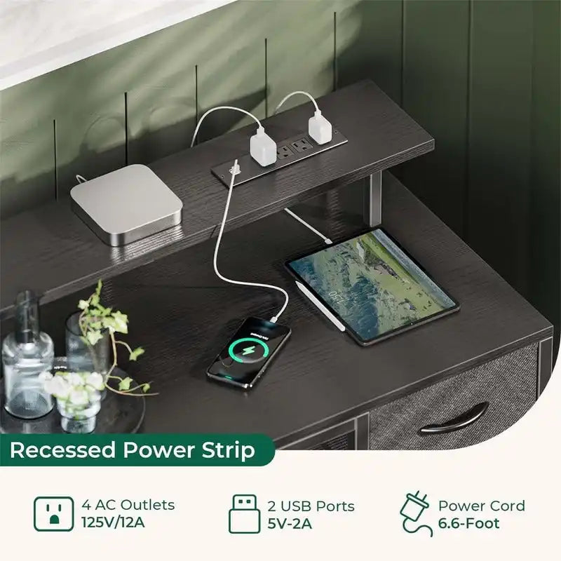 47 inch Computer Desk with 4 Drawers