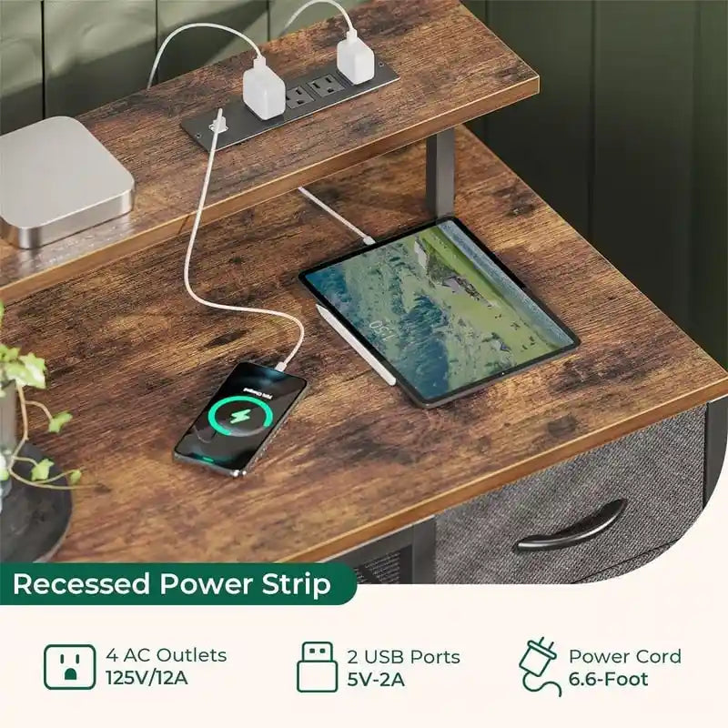 47 inch Computer Desk with 4 Drawers