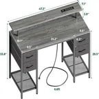 47 inch Computer Desk with 4 Drawers